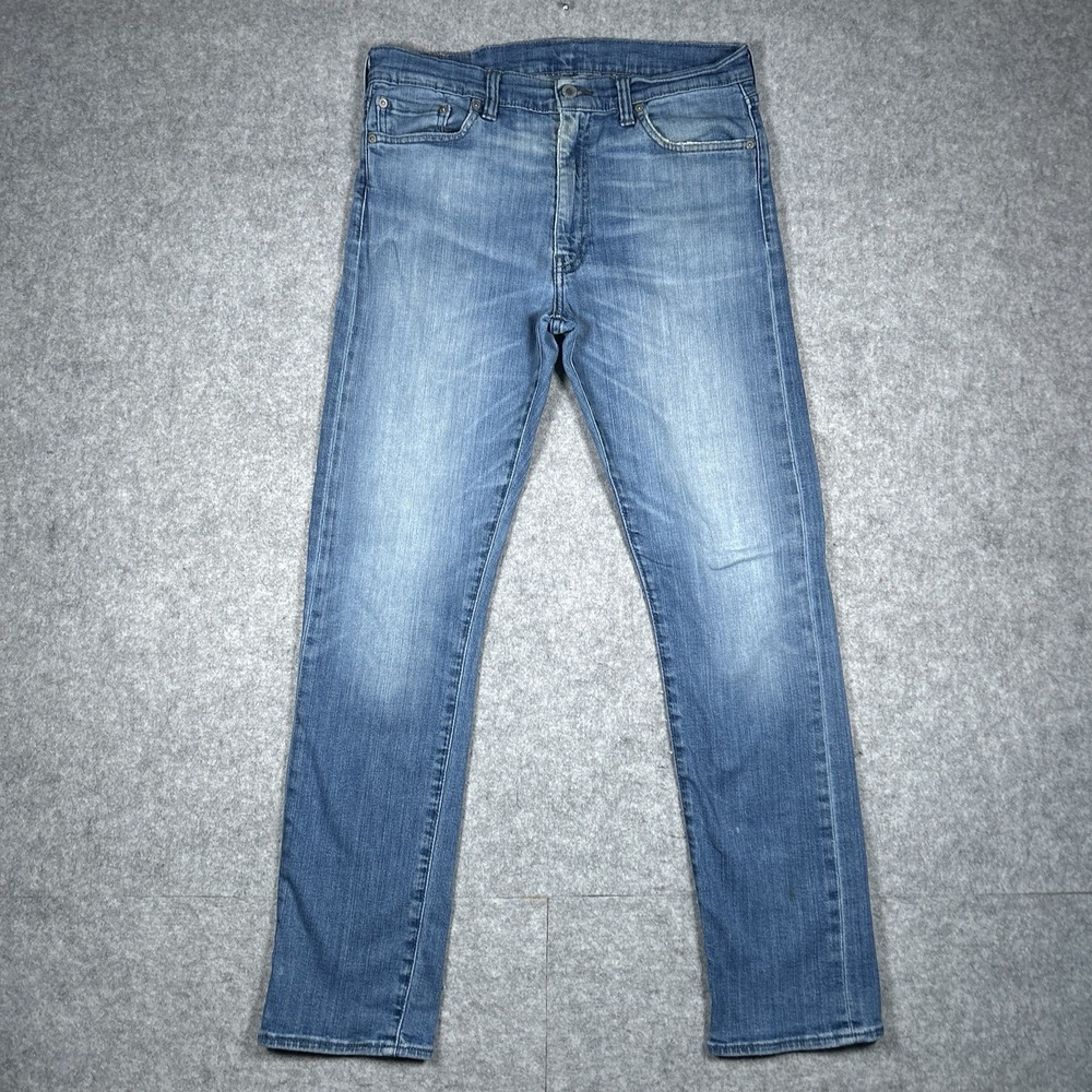 Levis 513 Denim Jeans Men's‎ Size 33x32(32x31) Blue Straight Slim Red Tab